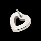 Hollow Heart Flatback Stud Earring / Nosering - Titanium