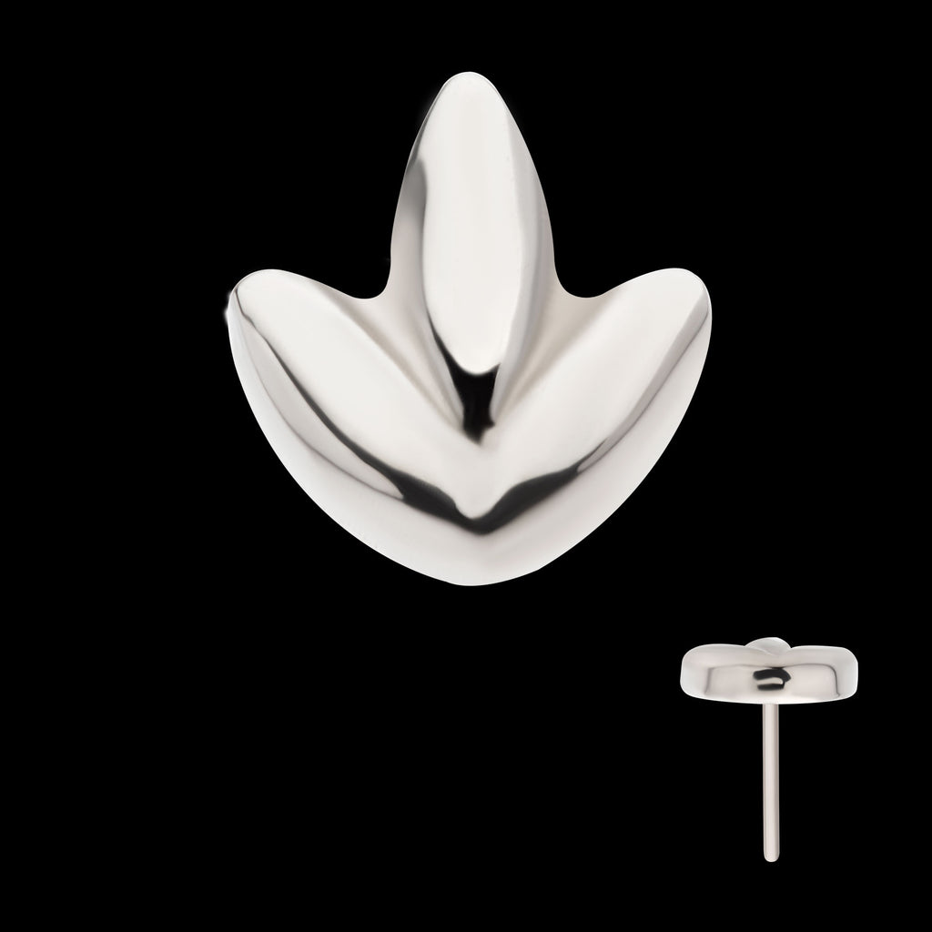 3 Petal Shape Cluster Flatback Stud Earring / Nosering - Titanium