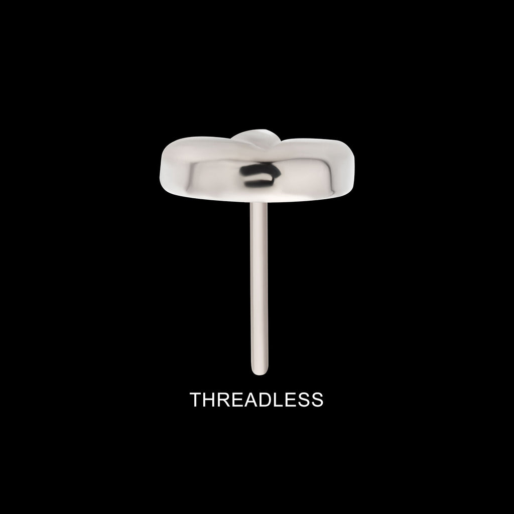 3 Petal Shape Cluster Flatback Stud Earring / Nosering - Titanium