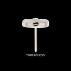 3 Petal Shape Cluster Flatback Stud Earring / Nosering - Titanium