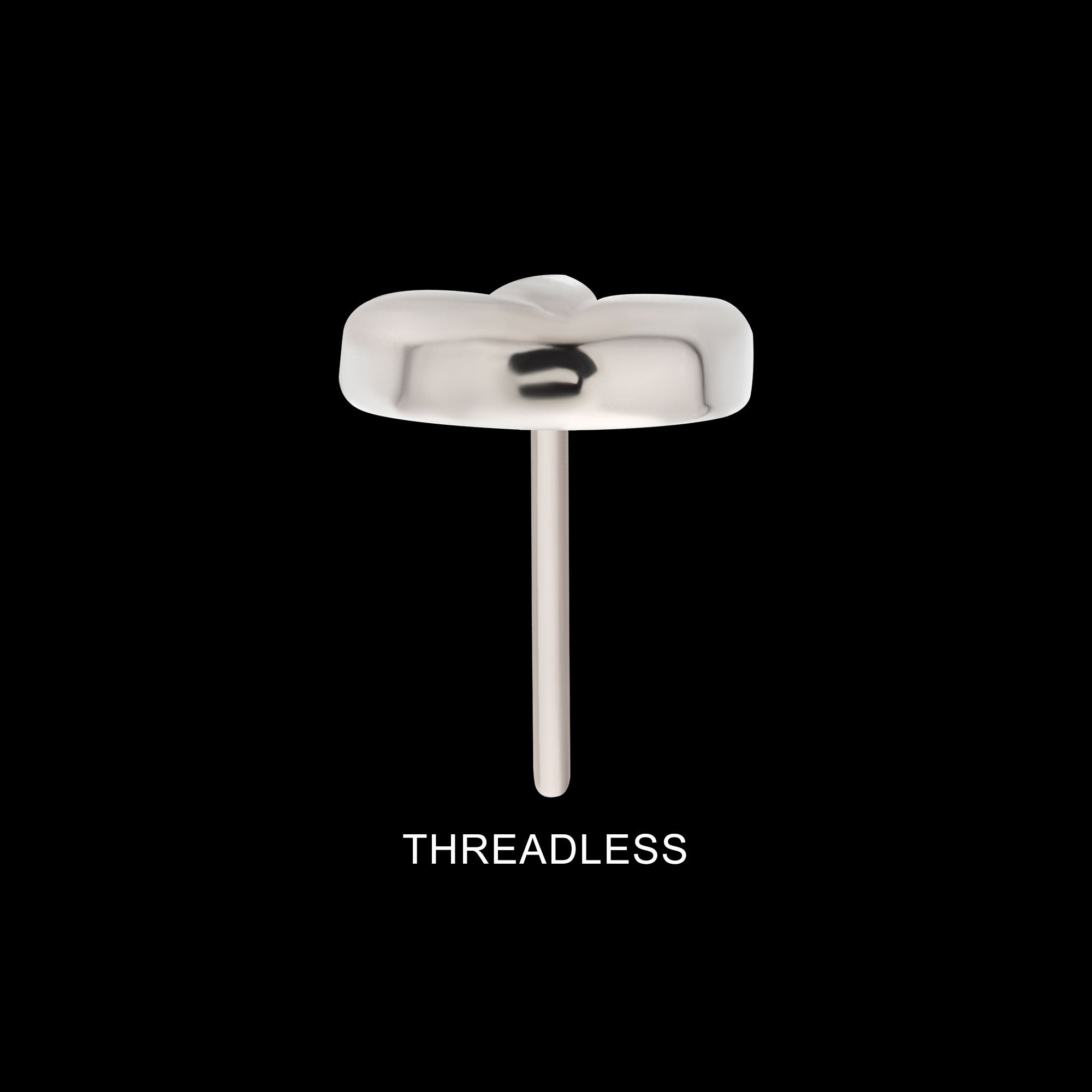 3 Petal Shape Cluster Flatback Stud Earring / Nosering - Titanium