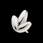 3 Petal Shape Cluster Flatback Stud Earring / Nosering - Titanium