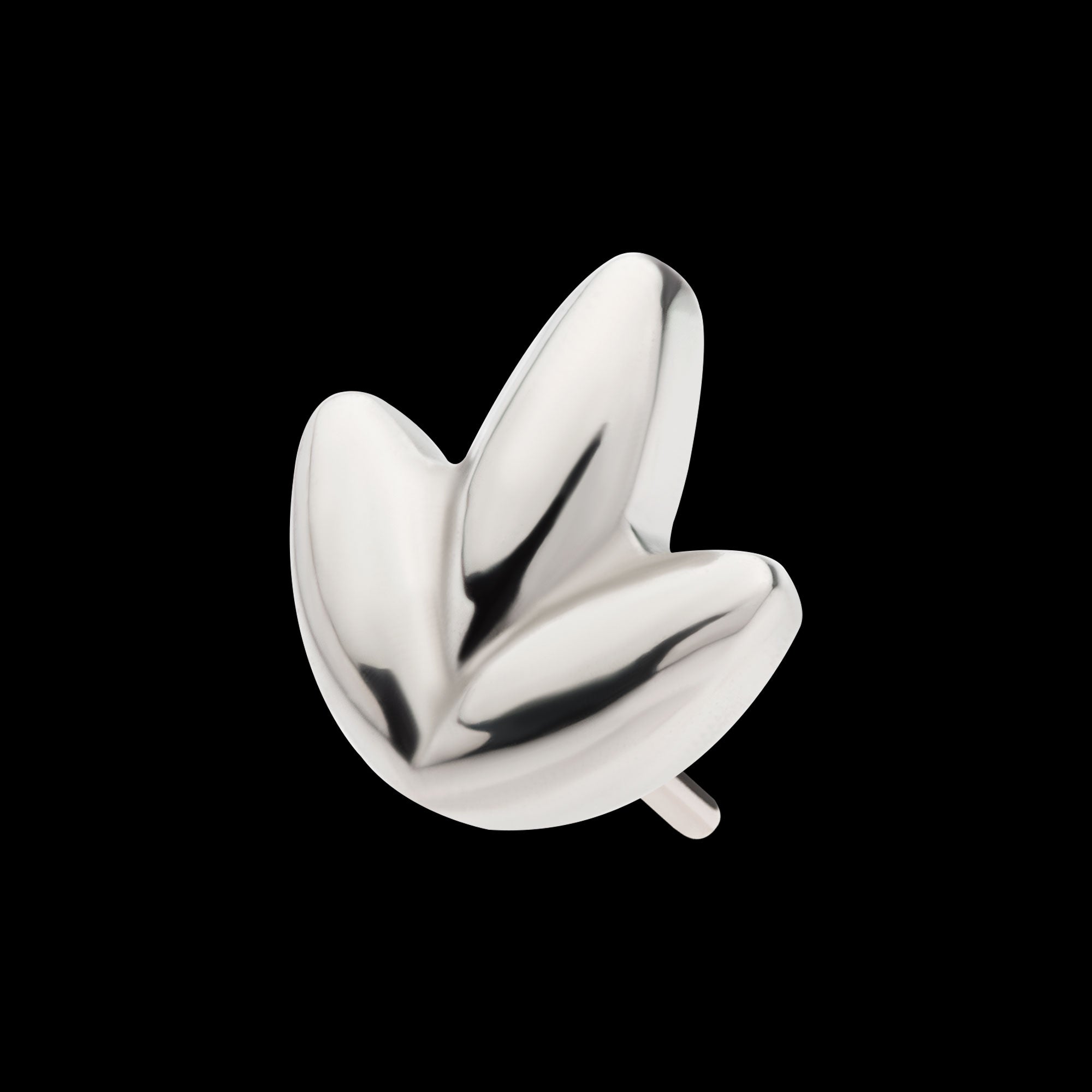 3 Petal Shape Cluster Flatback Stud Earring / Nosering - Titanium