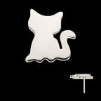 Sitting Cat Shape Flatback Stud Earring / Nosering - Titanium
