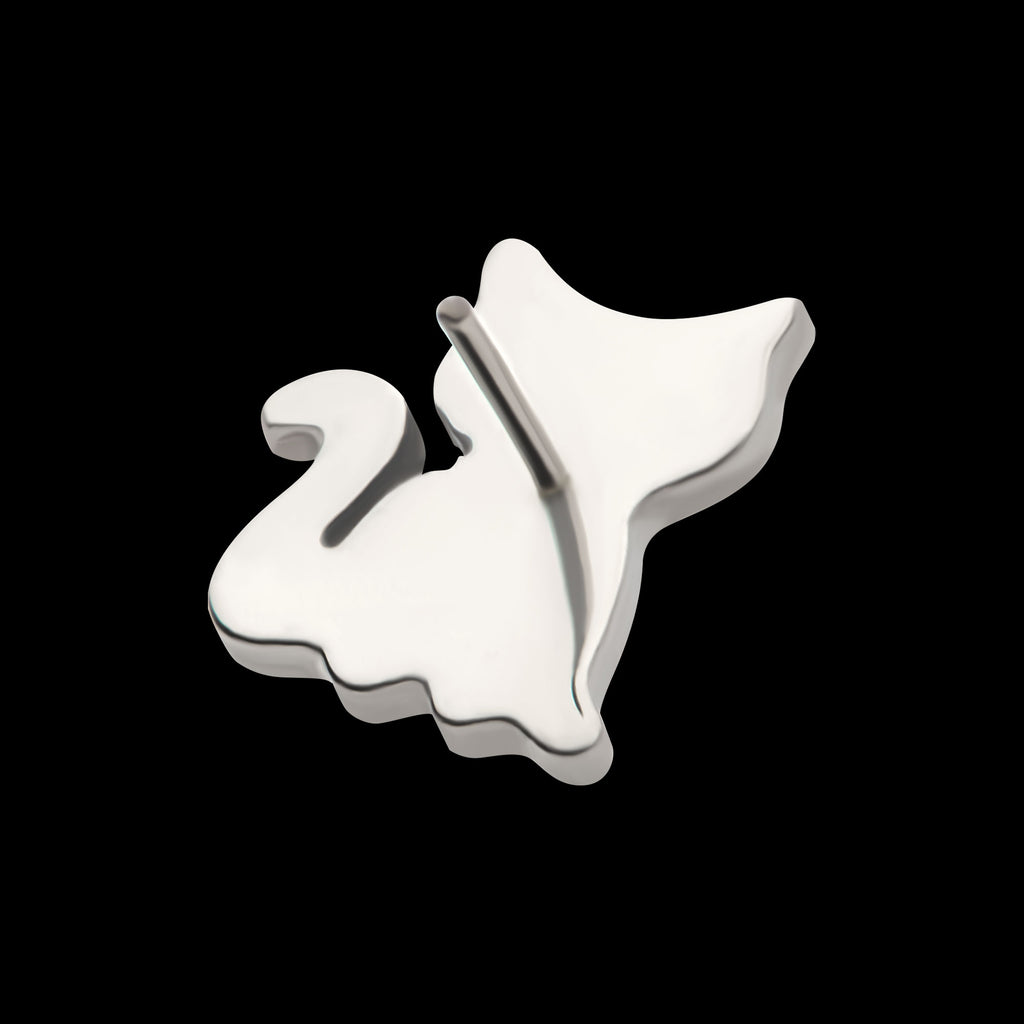Sitting Cat Shape Flatback Stud Earring / Nosering - Titanium
