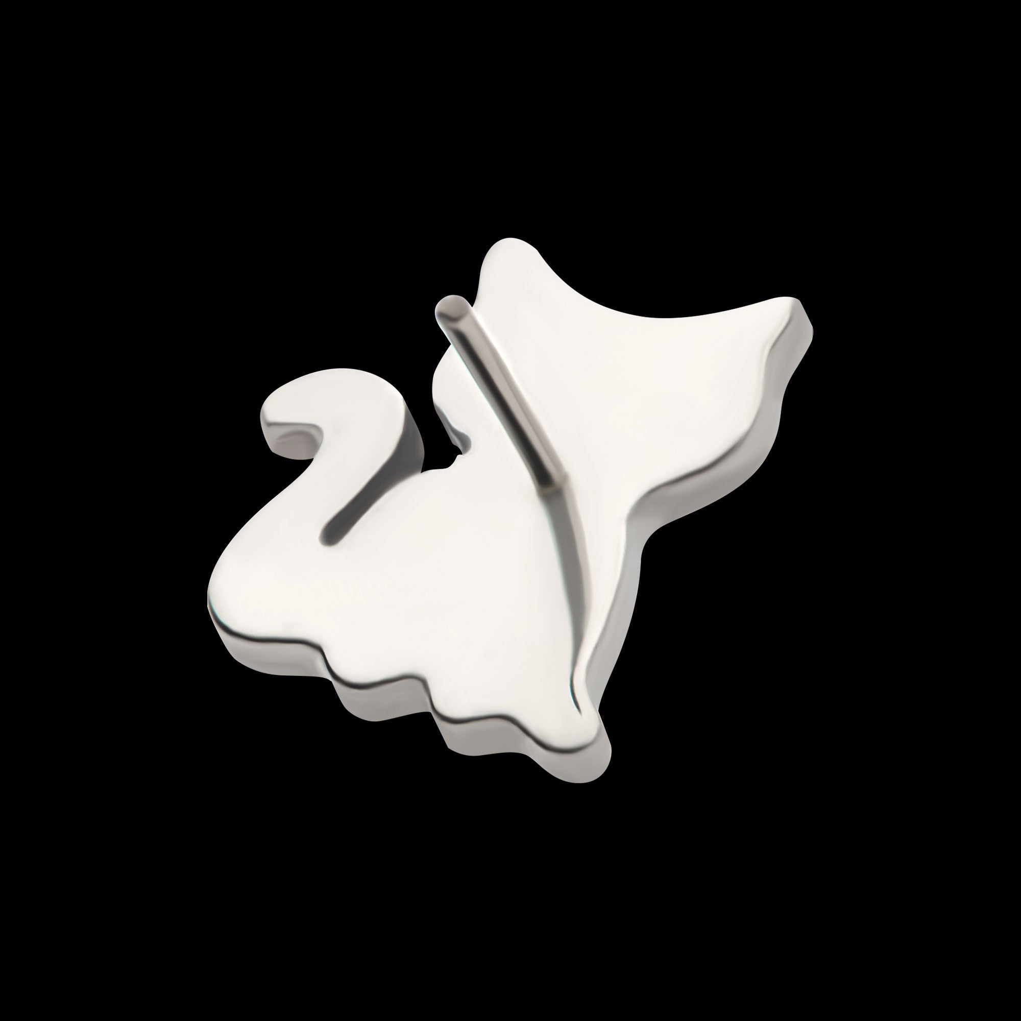 Sitting Cat Shape Flatback Stud Earring / Nosering - Titanium