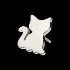 Sitting Cat Shape Flatback Stud Earring / Nosering - Titanium