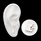 Sitting Cat Shape Flatback Stud Earring / Nosering - Titanium