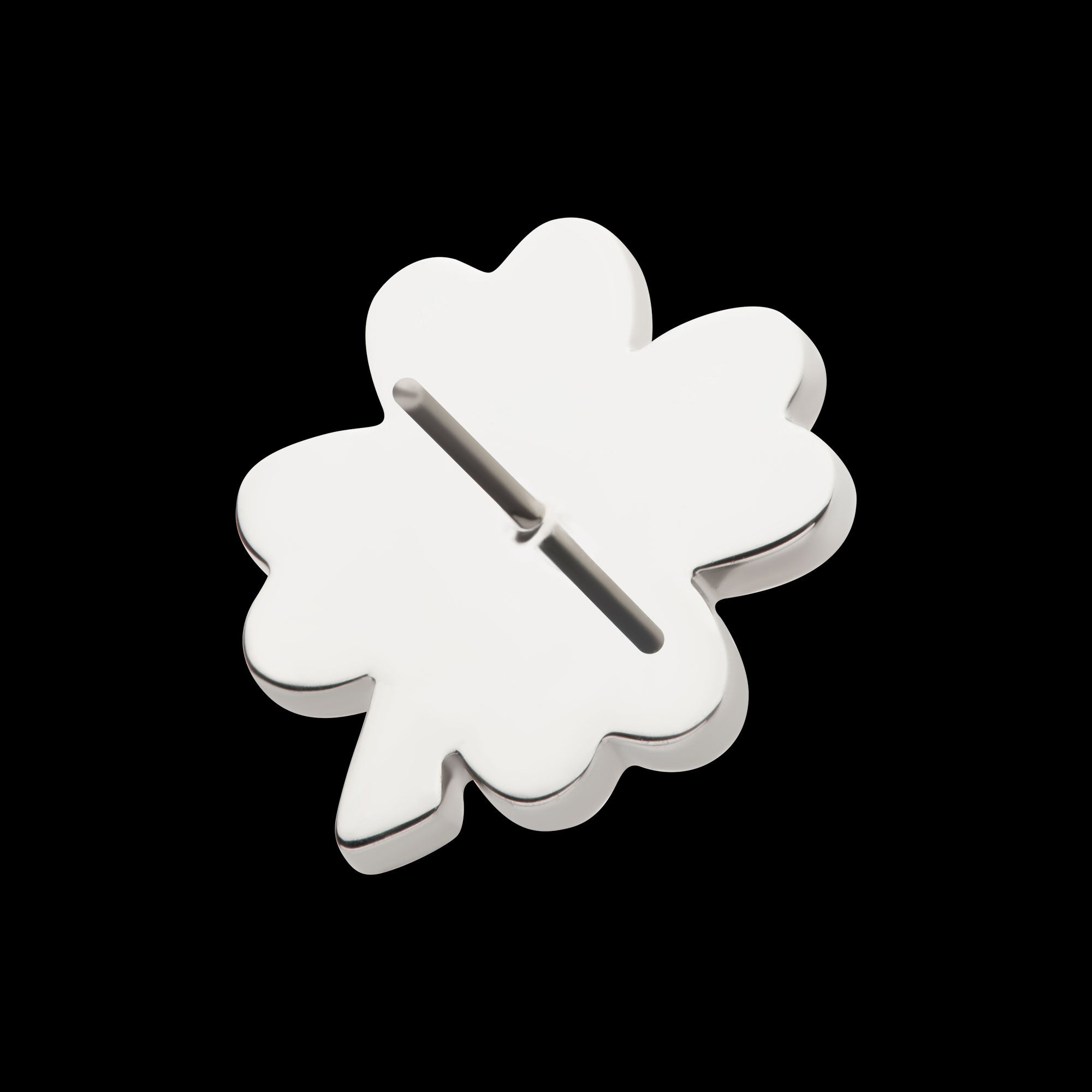 Enamel 4-Leaf Clover Flatback Stud Earring / Nosering - Titanium