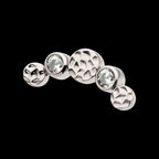 Bezel Set CZ/Opal Hammered Cluster Flatback Stud Earring / Nosering - Opal & CZ & Opal & CZ in Titanium