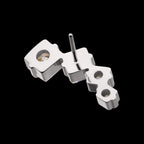 Prong Set Princess Cut Gem Staggered 4-Cluster Flatback Stud Earring / Nosering - Gem in Titanium