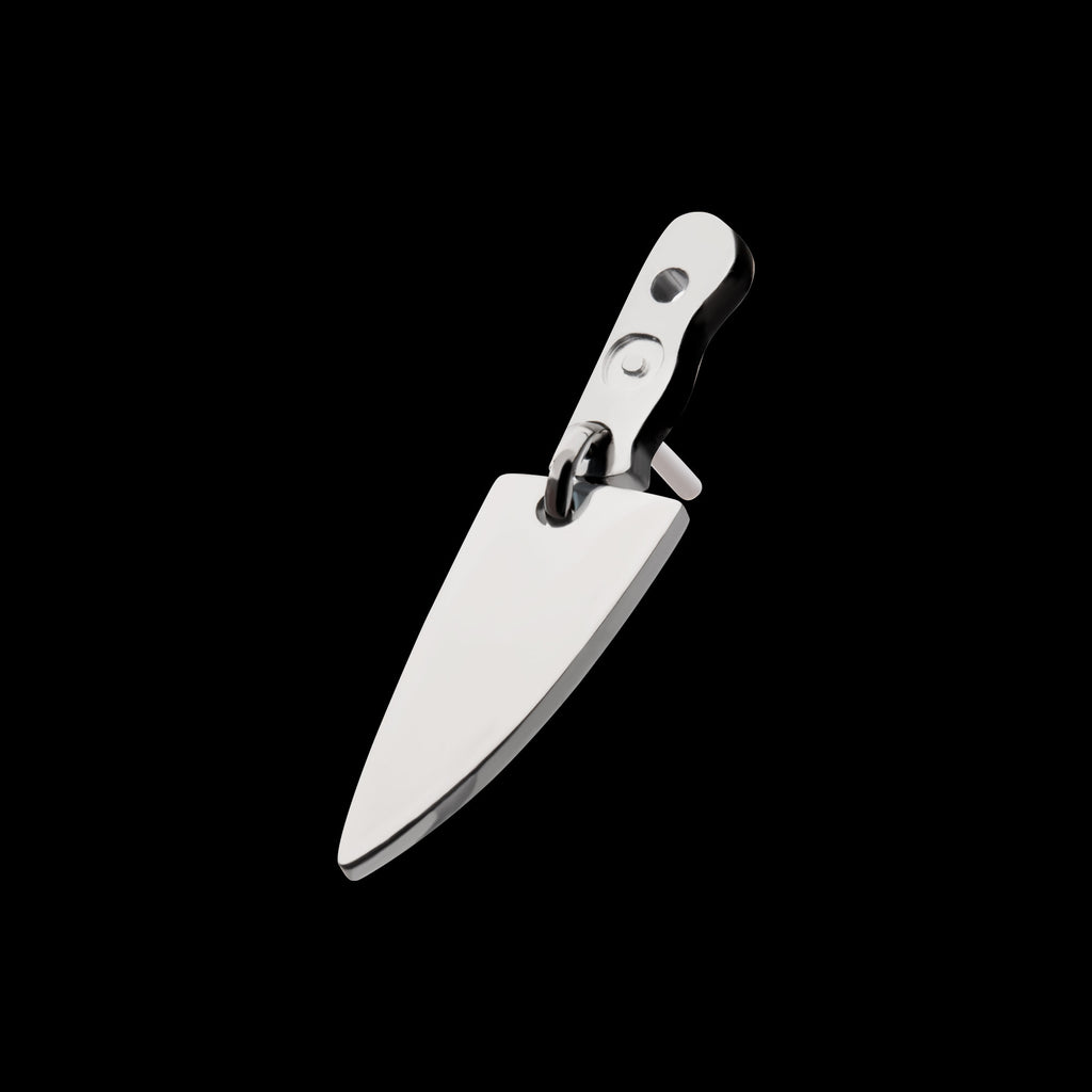 Knife with Bottom Blade Dangle Flatback Stud Earring / Nosering - Titanium