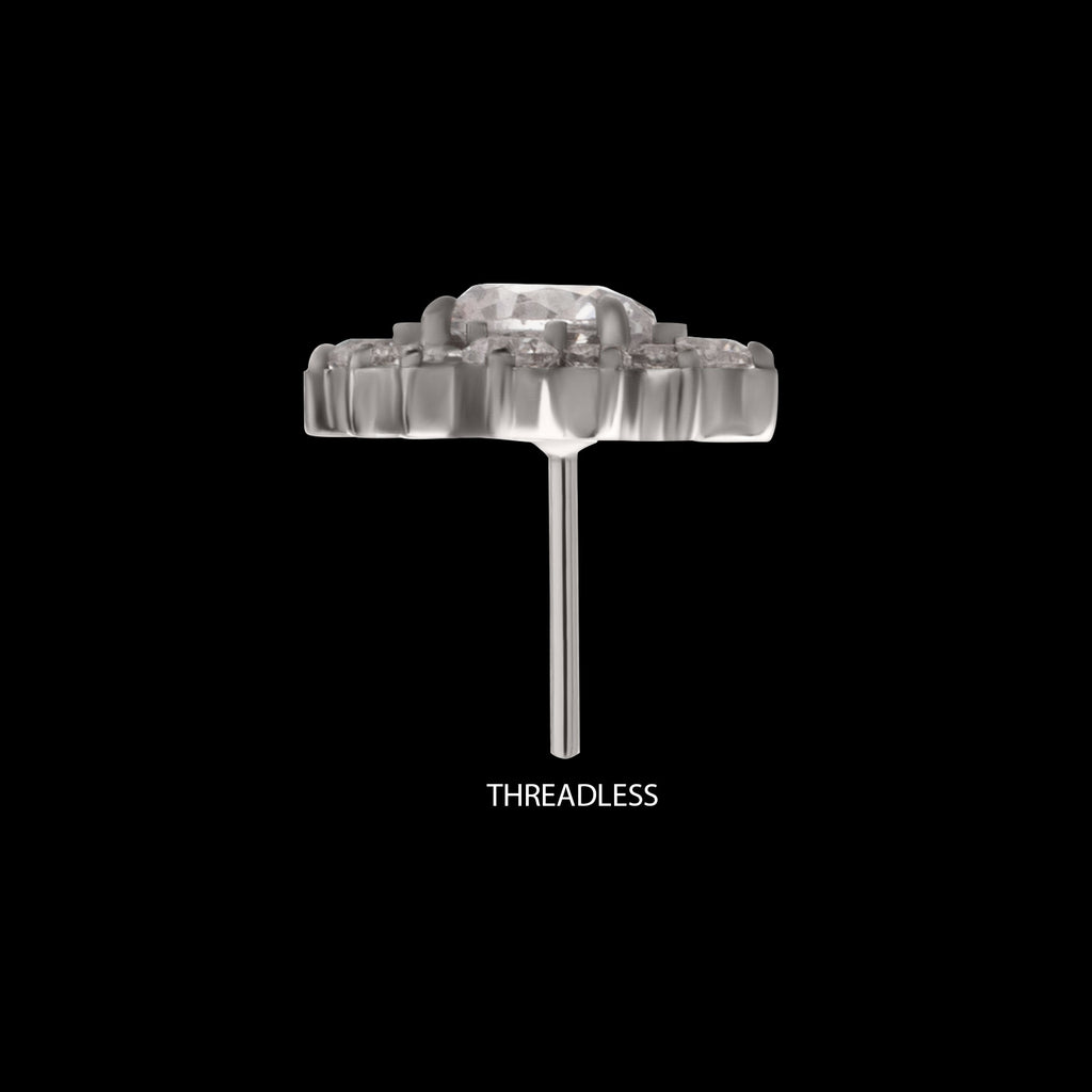 Radiant Cluster Flatback Stud Earring / Nosering - Titanium