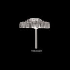Radiant Cluster Flatback Stud Earring / Nosering - Titanium