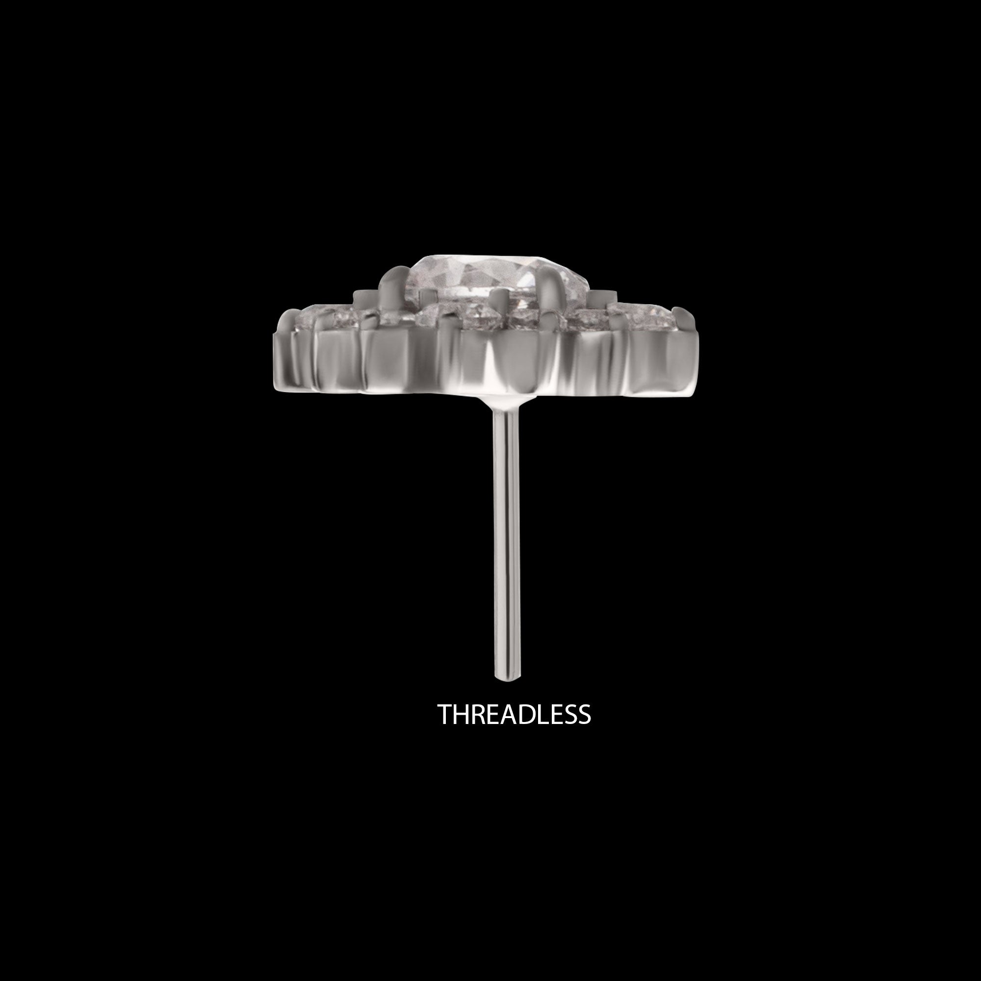 Radiant Cluster Flatback Stud Earring / Nosering - Titanium