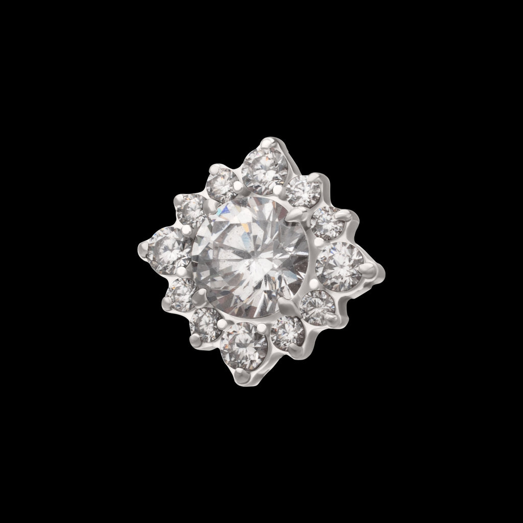 Radiant Cluster Flatback Stud Earring / Nosering - Titanium