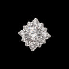 Radiant Cluster Flatback Stud Earring / Nosering - Titanium