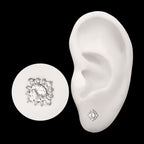 Radiant Cluster Flatback Stud Earring / Nosering - Titanium