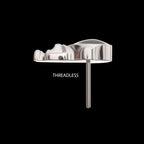 3D Astronaut Flatback Stud Earring / Nosering - Titanium