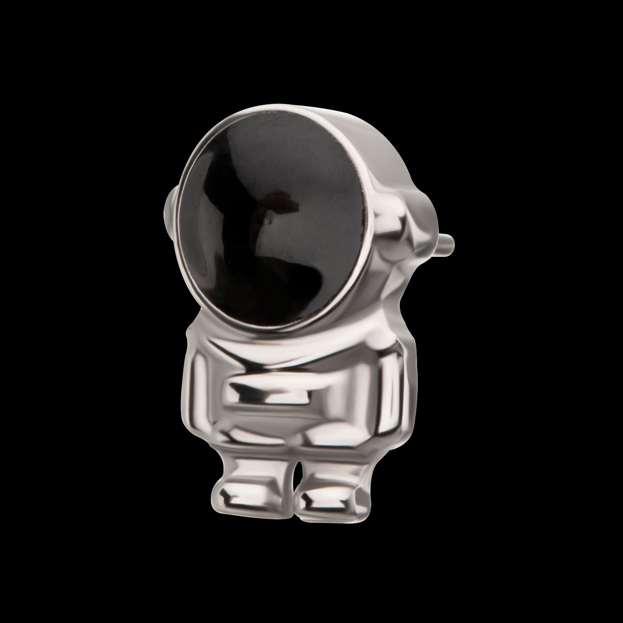 3D Astronaut Flatback Stud Earring / Nosering - Titanium