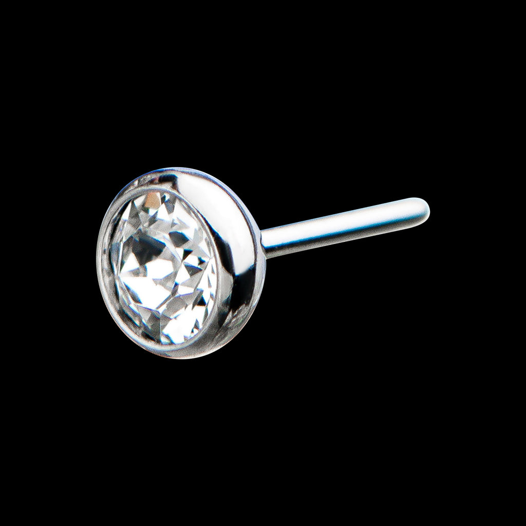 Bezel Set Swarovski Crystal Front Facing Flatback Stud Earring / Nosering - Swarovski Crystal in Titanium