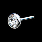 Bezel Set Swarovski Crystal Front Facing Flatback Stud Earring / Nosering - Swarovski Crystal in Titanium