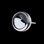Bezel Set Hematite Gem Front Facing Flatback Stud Earring / Nosering - Gem in Titanium