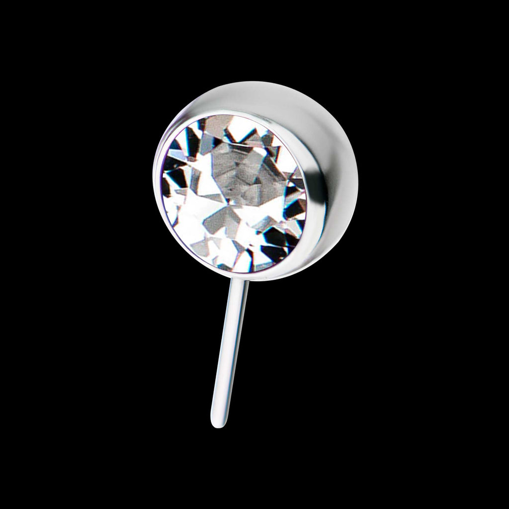 Bezel Set Swarovski Crystal Side Facing Flatback Stud Earring / Nosering - Swarovski Crystal in Titanium
