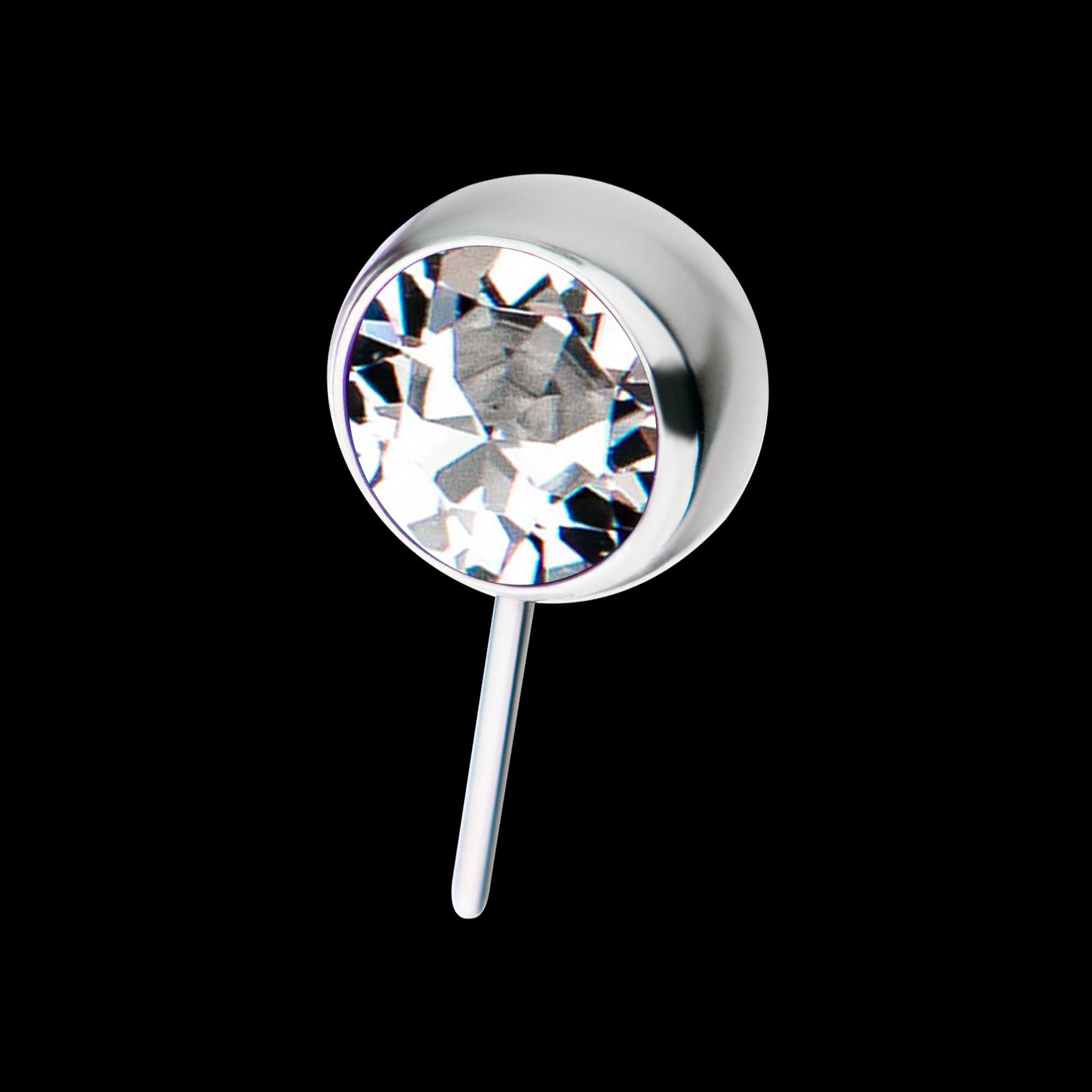 Bezel Set Swarovski Crystal Side Facing Flatback Stud Earring / Nosering - Swarovski Crystal in Titanium