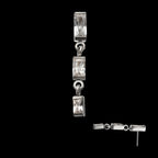Triple Baguette Gem Dangle Threadless Earring / Nosering – Titanium