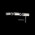 Triple Baguette Gem Dangle Threadless Earring / Nosering – Titanium