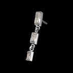 Triple Baguette Gem Dangle Threadless Earring / Nosering – Titanium