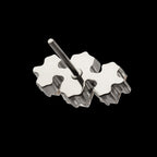 Triple Baguette Prong-Set Gem Threadless Earring / Nosering – Titanium