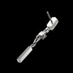 Prong-Set Gem Baguette with Round Gem & Bar Dangle Threadless Earring / Nosering – Titanium