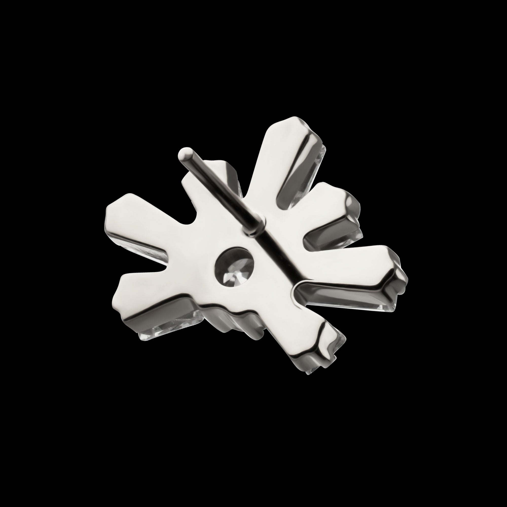 Round & Baguette Cluster Gem Sunray Threadless Earring / Nosering – Titanium