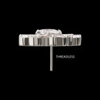Teardrop & Baguette Cluster Gem Sunray Threadless Earring / Nosering – Titanium
