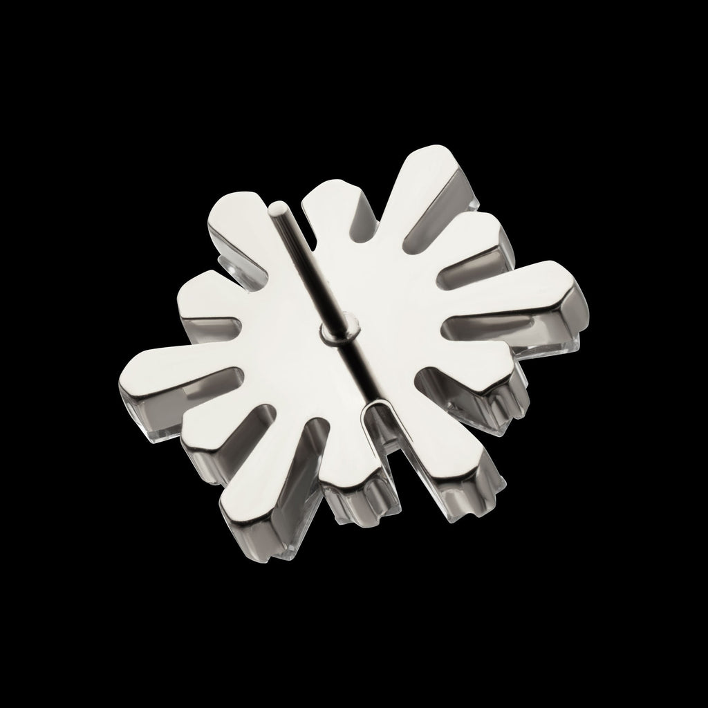 Round & Baguette Cluster Gem Sunburst Threadless Earring / Nosering – Titanium