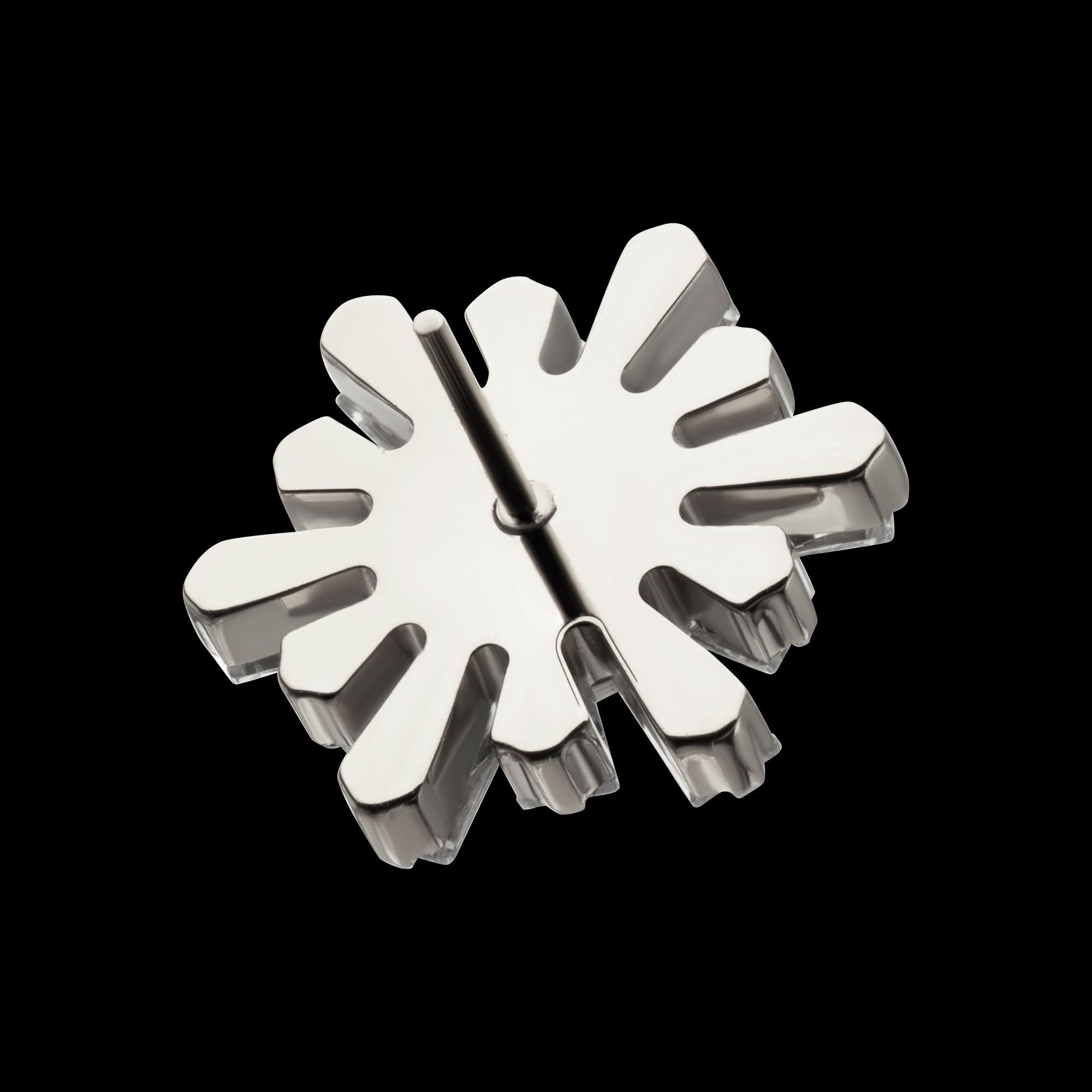 Round & Baguette Cluster Gem Sunburst Threadless Earring / Nosering – Titanium