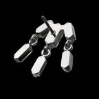3-Cluster Baguette Prong-Set Gem with Dangle Gem Threadless Earring / Nosering – Titanium