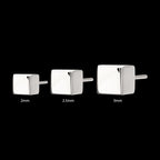 3D Cube Flatback Stud Earring / Nosering - Titanium