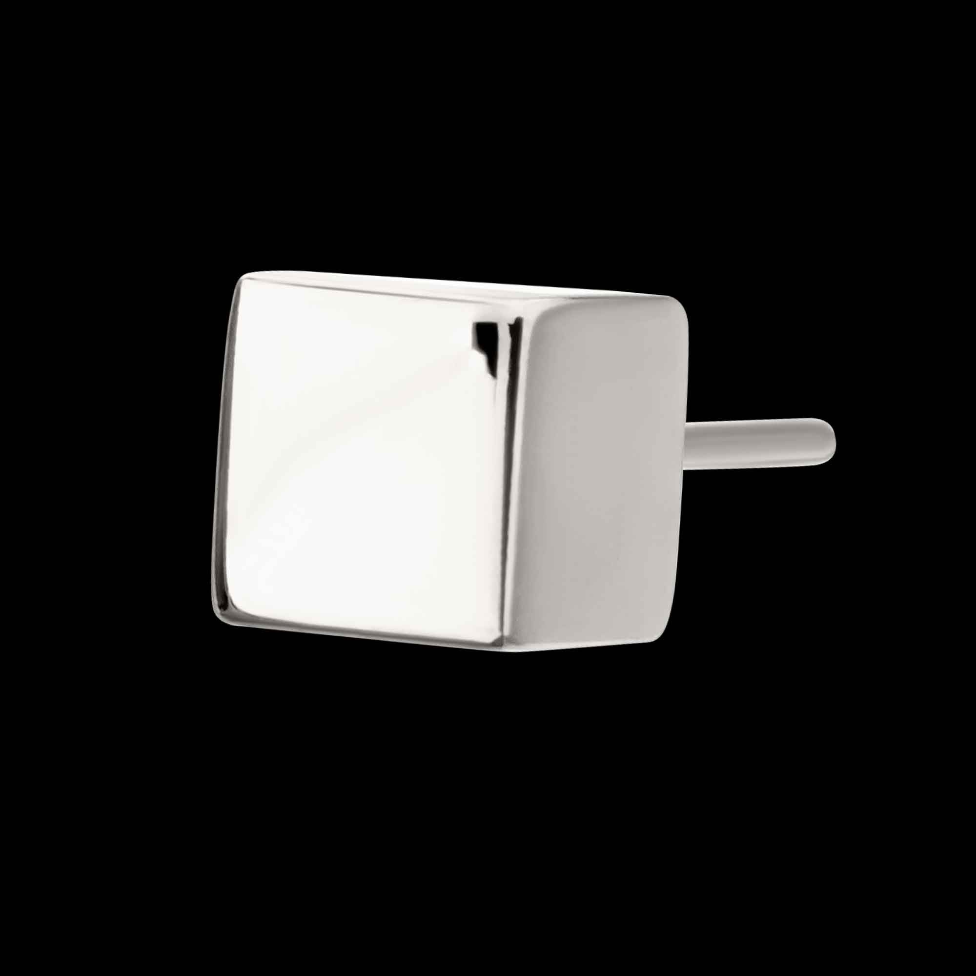 3D Cube Flatback Stud Earring / Nosering - Titanium