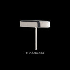 Engraved Cross Coffin Flatback Stud Earring / Nosering - Titanium