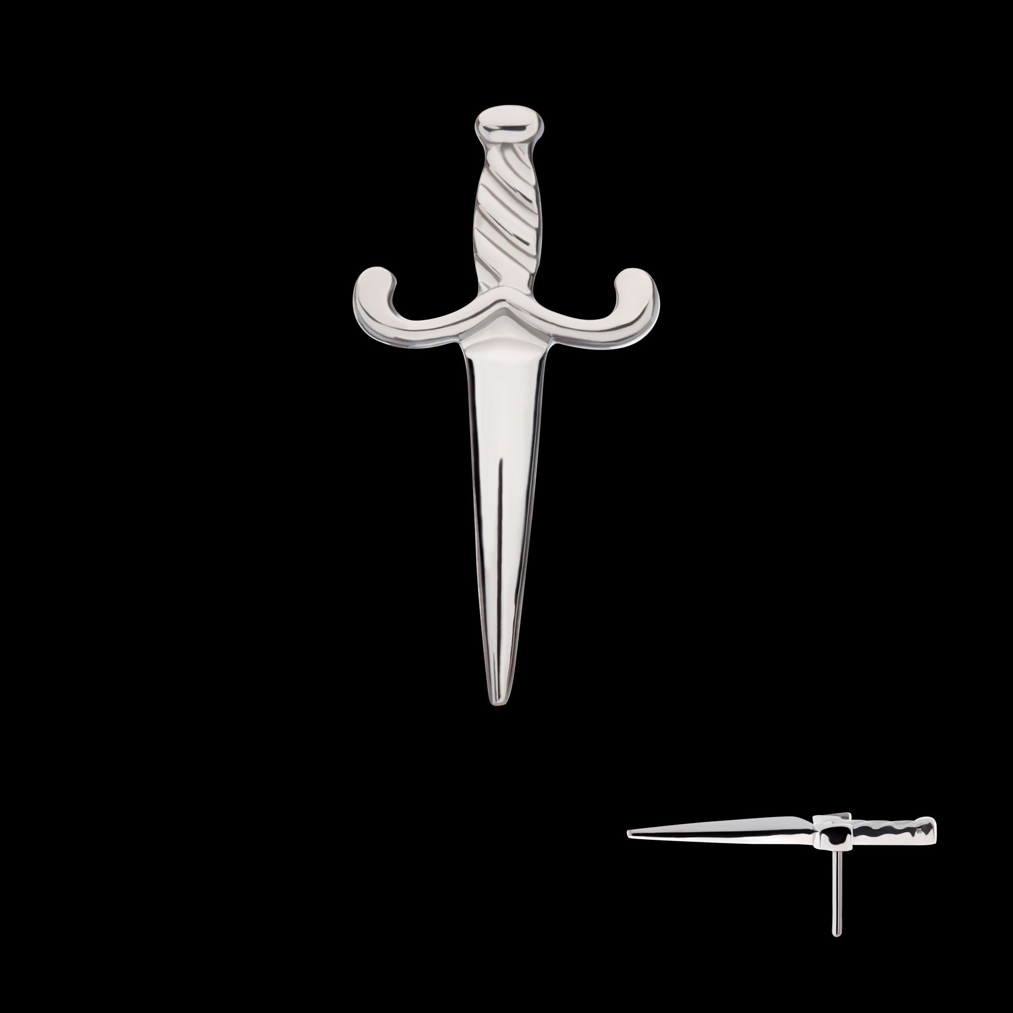 Dagger Flatback Stud Earring / Nosering - Titanium