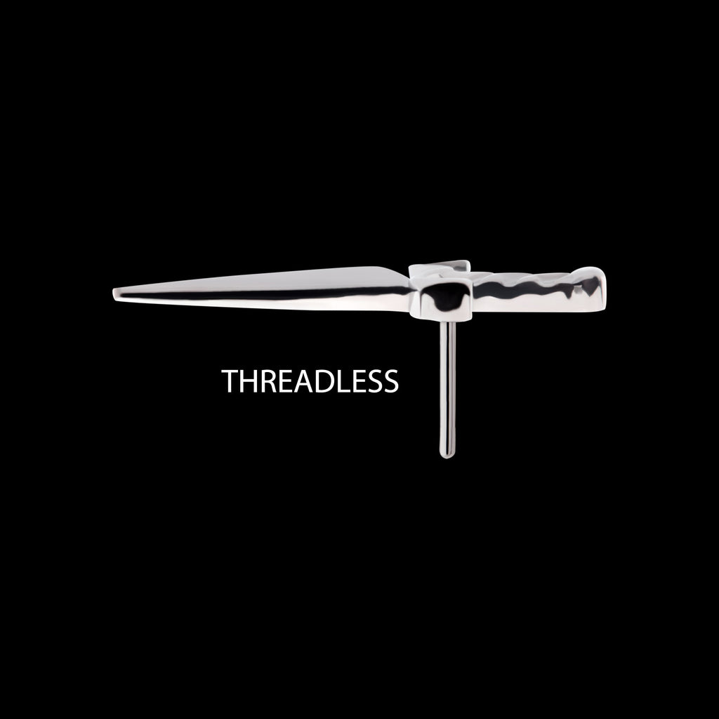 Dagger Flatback Stud Earring / Nosering - Titanium