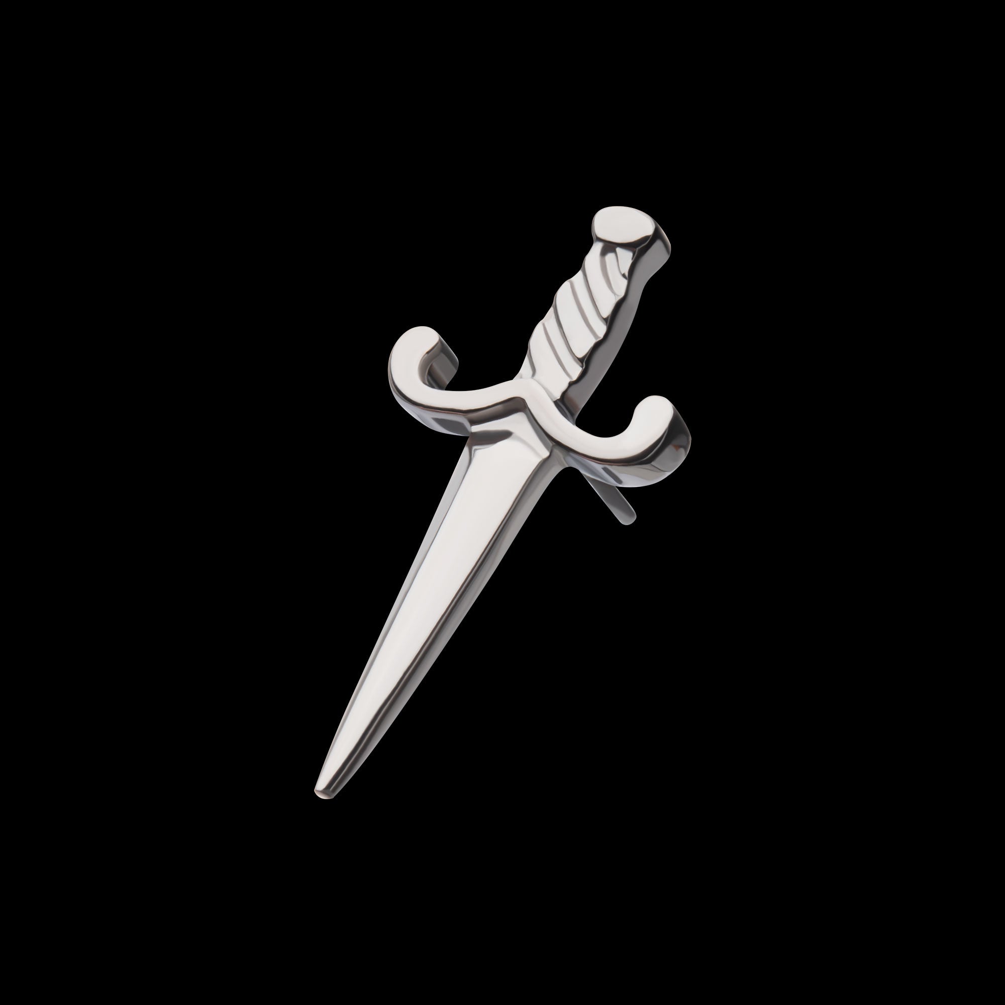 Dagger Flatback Stud Earring / Nosering - Titanium