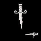 Dagger with Lightning Blade Flatback Stud Earring / Nosering - Titanium