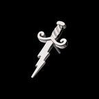 Dagger with Lightning Blade Flatback Stud Earring / Nosering - Titanium