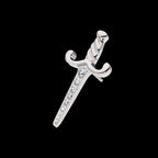Dagger with 6-Gem Blade Flatback Stud Earring / Nosering - Gem in Titanium