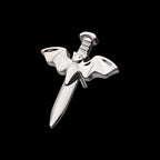 Dagger with Flying Bat Flatback Stud Earring / Nosering - Titanium