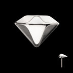 3D Diamond Shape Flatback Stud Earring / Nosering - Diamond in Titanium
